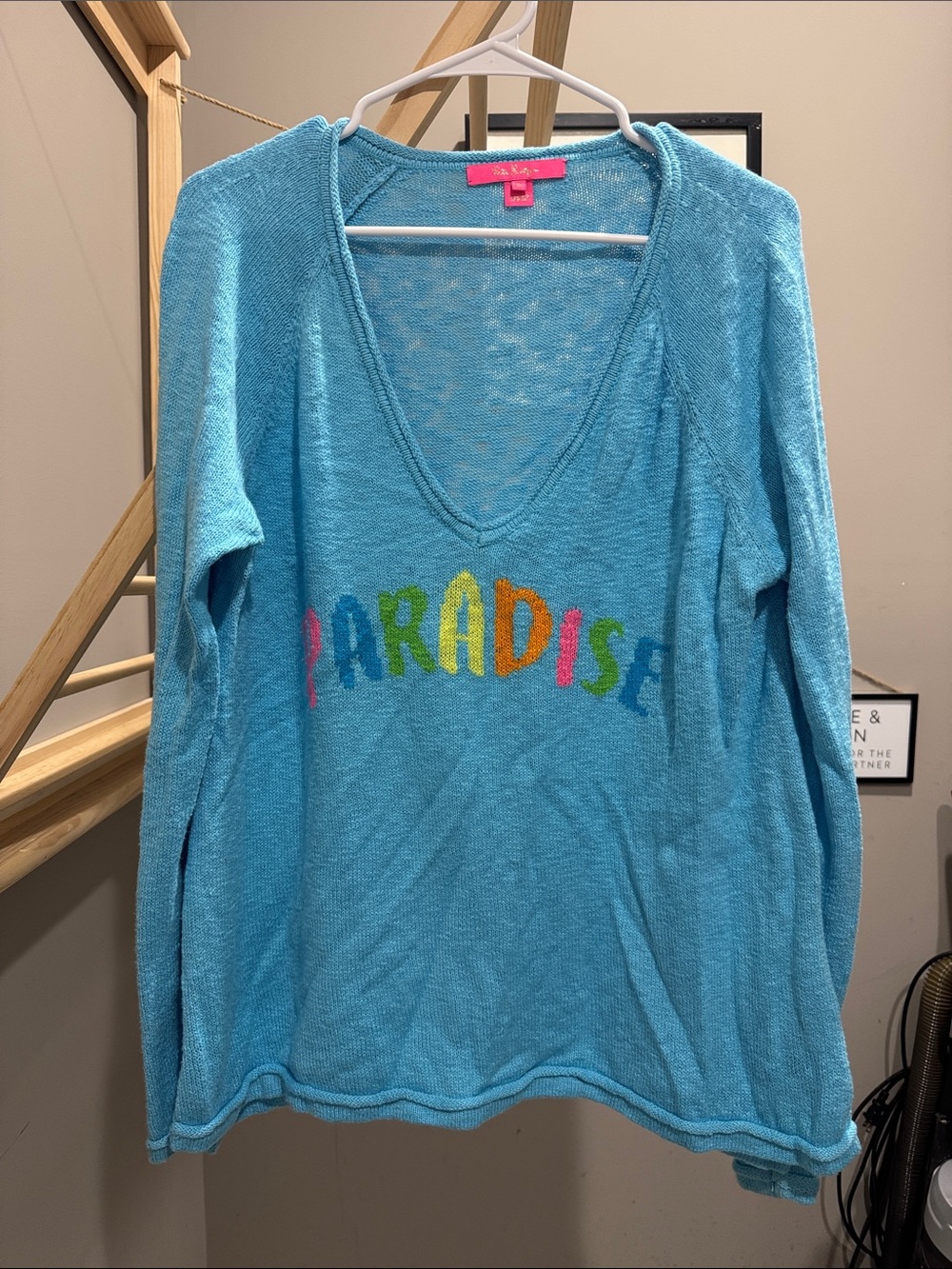 Lilly Pulitzer Paradise Blue V-Neck sweater